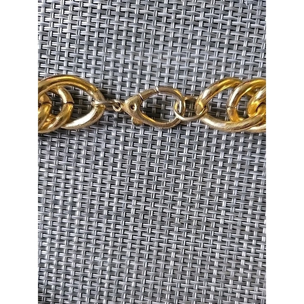 Vtg Gold Toned Chain Chunky  Necklace Choker 18" - Picture 7 of 7